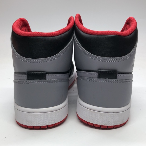 Mens Jordan 1 MID Grey/Black/Red DQ8426-006 USED Sz12 - Picture 4 of 10